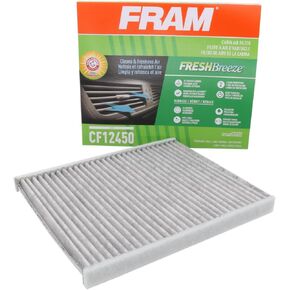 FRAM Fresh Breeze Cabin Air Filter Replacement with Arm & Hammer Baking Soda and Activated Carbon, CF12450, 2 Year Protection, Easy Install, Fits Select Jeep Models