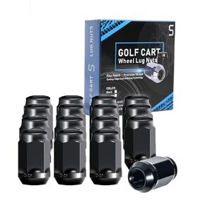 Golf Cart Wheel Lug Nuts for Yamaha/GEM, 12MMx1.25 Size Black 16 PCS