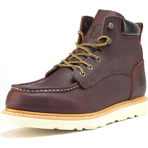 CONRAD Men's Moc Toe Safety Work Boots: 6" & 8" Soft Toe, Composite Toe, Waterproof, Slip Resistant, Puncture-proof EH Safety Boots