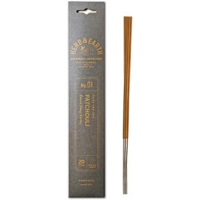 HERB & Earth H&E Bamboo Incense - Patchouli- 20 Sticks by Nippon KODO, Japanese Quality Incense Since 1575