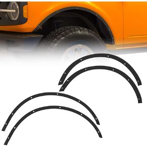 طقم مشاعل الحاجز الأمامي والخلفي من OEDRO متوافق مع أبواب 2021-2024 Ford Bronco 2/4، مجموعة رفارف مسطحة من الصلب للطرق الوعرة 4 قطع، مشاعل حاجز لبرونكو in Kuwait