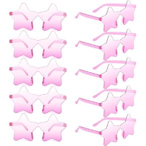 10/20/30/40 Pack Star Sunglasses Rimless Transparent Pentagram Shaped Sunglasses Bulk Party Favor Glasses for Women (20, Yellow) in Kuwait