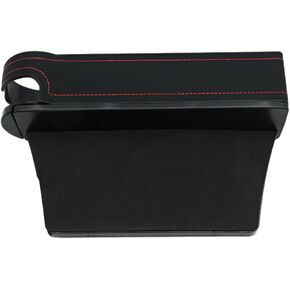 Car Seat Gap Filler Organizer with Cup Holder, Auto Console Side Storage Box, Multifunctional Front Seat Organizer Fits Most Vehicles for Holding Phones Wallets Keys, Black