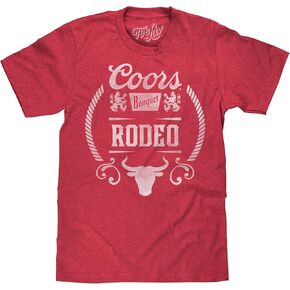 Tee Luv Men's Distressed Coors Banquet Beer Rodeo Bull Shirt