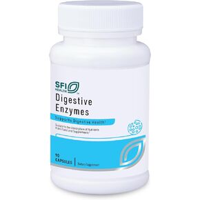 Klaire Labs SFI Health Digestive Enzymes - Gut Health Supplements with Amylase, Protease, Lactase, Cellulase & Lipase Enzymes for Digestion - Supports Occasional Bloating & Gas (90 Capsules)