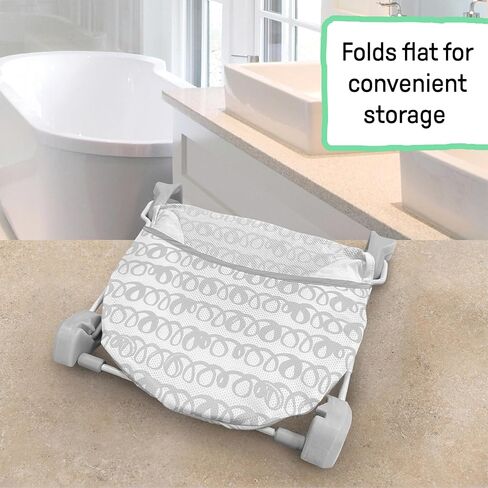 Summer Baby Bather Folding Bath Sling With Warming Wings (Green Triangle) - Bath Support for Use in the Sink or Adult Tub in Saudi Arabia