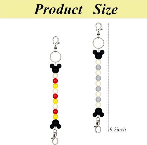 2Pcs Mouse Ear Holder for Backpack Beaded Lanyard Keychain Park Trip Essentials Headband Hanging Display Accessories in Kuwait