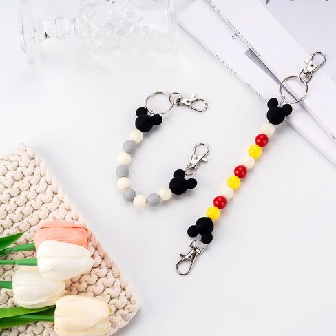 2Pcs Mouse Ear Holder for Backpack Beaded Lanyard Keychain Park Trip Essentials Headband Hanging Display Accessories in Kuwait