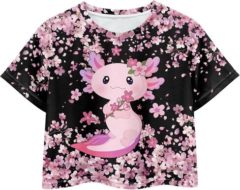 4th of July Shirt for Girls 7-8 Years US Flag Crop Tops Kids Outfit Independent Day Graphic Tee- in Saudi Arabia