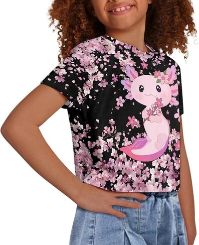 4th of July Shirt for Girls 7-8 Years US Flag Crop Tops Kids Outfit Independent Day Graphic Tee- in Saudi Arabia