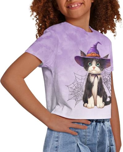 4th of July Shirt for Girls 7-8 Years US Flag Crop Tops Kids Outfit Independent Day Graphic Tee- in Saudi Arabia
