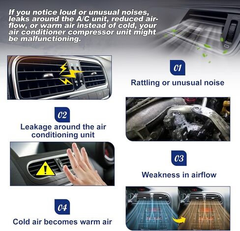 HC5001C AC Compressor with Clutch Compatible with Sanden 508 AC Compressor 2-Groove V-Belt Black Clutch HC5001C, Chrome, Replace OE Number HC5001C in Kuwait