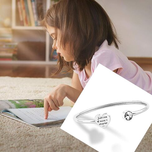 هدية دودة الكتب من PLITI مجرد فصل واحد إضافي من سوار الكفة المفتوح لمحبي الكتب هدية مجوهرات لأمين المكتبة والمعلم in Kuwait