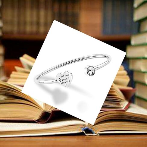 هدية دودة الكتب من PLITI مجرد فصل واحد إضافي من سوار الكفة المفتوح لمحبي الكتب هدية مجوهرات لأمين المكتبة والمعلم in Kuwait