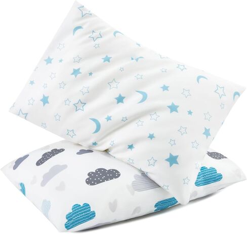 TILLYOU Toddler Pillowcases 13 x 18 Travel Pillow Case 2 Pack, Kids Pillowcases Machine Washable with Envelope Closure, Brilliant Little Flowers in Saudi Arabia