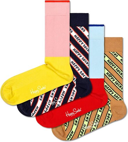 Happy Socks Premium Crew Socks, for Men and Women, made with sustainable Tencel Modal - Multicolor - size 10-13 - 4-Pack Gift Box in Saudi Arabia