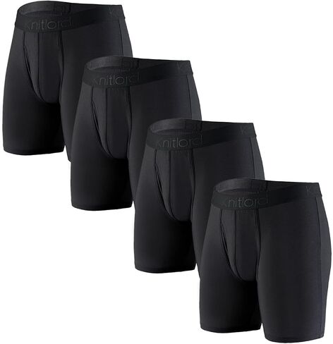 KNITLORD Men's Underwear Boxer Briefs Viscose Breathable Boxers Underwear for Man 4 Pack in Kuwait
