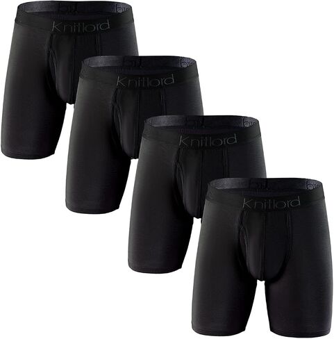 KNITLORD Men's Underwear Boxer Briefs Viscose Breathable Boxers Underwear for Man 4 Pack in Kuwait