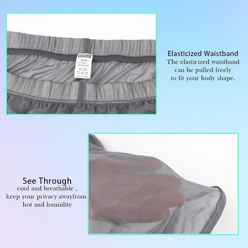 Mens Sexy Underwear Transparent Boxer Briefs Shorts Ultra Thin Split Side Mesh See Through Sexy Underpants in Saudi Arabia