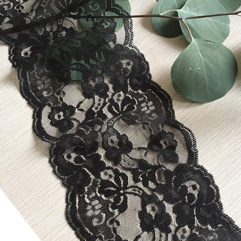 LaceRealm 5.5 inch Wide White Lace Trim Ribbon with Floral Pattern for Decorative Bridal Wedding Lace DIY Making Sewing Accessory-10 Yards (6822 White) in Kuwait