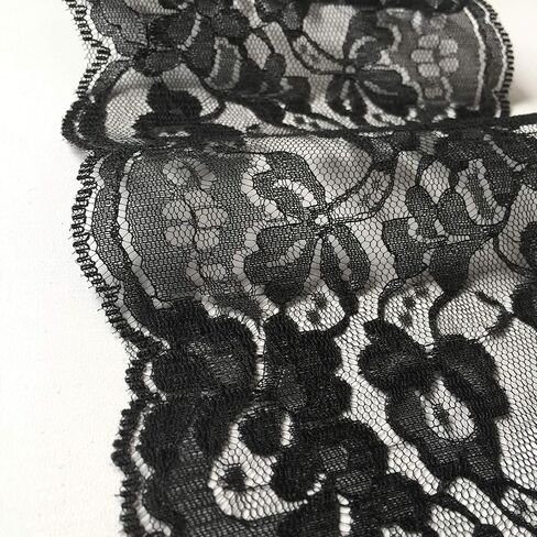 LaceRealm 5.5 inch Wide White Lace Trim Ribbon with Floral Pattern for Decorative Bridal Wedding Lace DIY Making Sewing Accessory-10 Yards (6822 White) in Kuwait