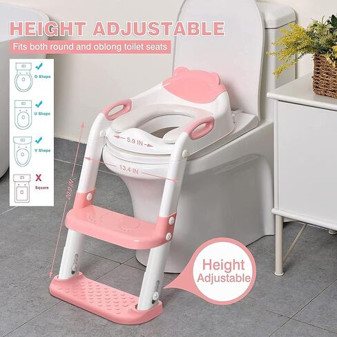 711Tek New Sector-Shape Potty Training Seat, 2-in-1 Toddler Step Stool with Stabilized Base, Upgraded Anti-Slip Pad Toilet Seat for Toddlers in Saudi Arabia