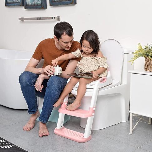 711Tek New Sector-Shape Potty Training Seat, 2-in-1 Toddler Step Stool with Stabilized Base, Upgraded Anti-Slip Pad Toilet Seat for Toddlers in Saudi Arabia