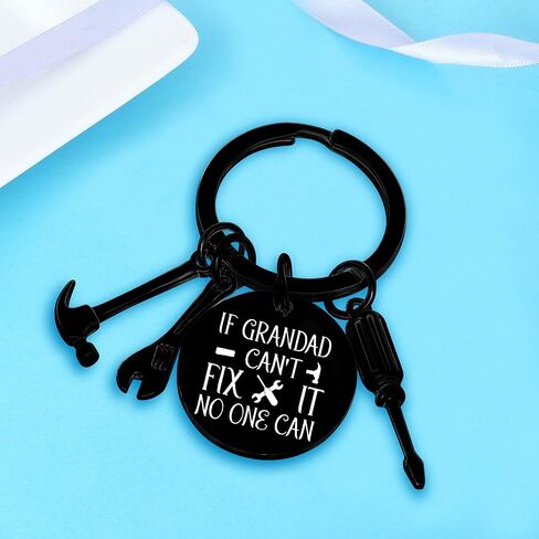 Nimteve Grandpa Christmas Birthday Gifts Black Grandpa Keychain Presents from Granddaughter Grandson Father's Day Gifts in Kuwait