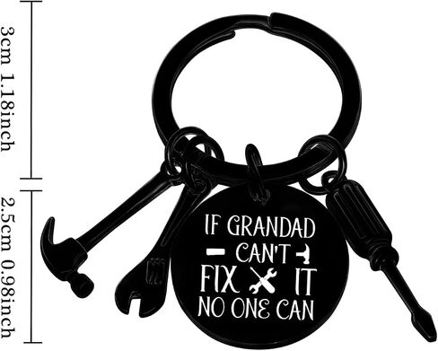 Nimteve Grandpa Christmas Birthday Gifts Black Grandpa Keychain Presents from Granddaughter Grandson Father's Day Gifts in Kuwait