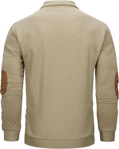 MANLUODANNI Men's Sweater Lightweight Knitted Mock Neck Button Quilted Pullover Sweaters Long Sleeve Jumper in Kuwait