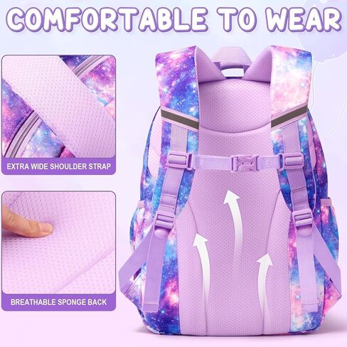 Fimibuke Backpack for Girls Boys, 3Pcs Waterproof Kids Backpack with Lunch Box & Pencil Pouch - Lightweight School Backpack Black Bookbag for Ages 6+ Elementary Middle School in Kuwait
