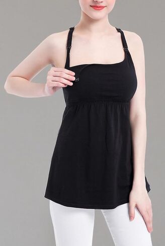 Cotton Maternity Nursing Tank Tops with Bralette Breastfeeding Shirts Pregnancy Clothes in Kuwait