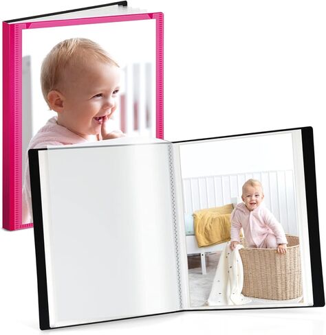 CRANBURY Small Photo Album 4x6 (Black) - 6-Pack 4 x 6 Photo Book Album, Each Shows 48 Pictures, Mini Picture Album Binder with Customizable Album Cover, Baby Photo Albums with 4x6 Photo Sleeves in Saudi Arabia