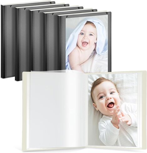 CRANBURY Small Photo Album 4x6 (Black) - 6-Pack 4 x 6 Photo Book Album, Each Shows 48 Pictures, Mini Picture Album Binder with Customizable Album Cover, Baby Photo Albums with 4x6 Photo Sleeves in Saudi Arabia