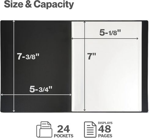 CRANBURY Small Photo Album 4x6 (Black) - 6-Pack 4 x 6 Photo Book Album, Each Shows 48 Pictures, Mini Picture Album Binder with Customizable Album Cover, Baby Photo Albums with 4x6 Photo Sleeves in Saudi Arabia