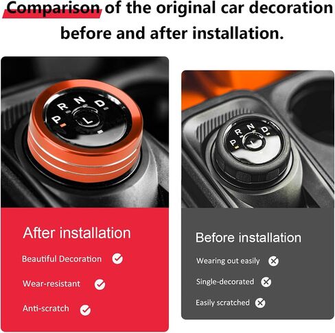 auovo Drive Mode Gear Shift Knob Cover Compatible with Ford Maverick Accessories 2022 2023 2024 Aluminum Alloy Gear Shift Switch Button Ring Trim (Gear Shift Knob Cover-1 Piece, Orange) in Saudi Arabia