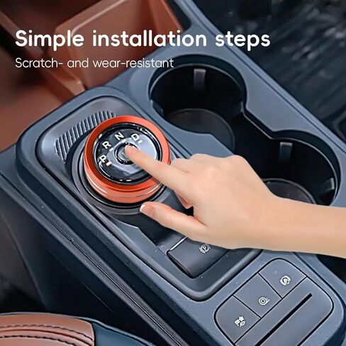 auovo Drive Mode Gear Shift Knob Cover Compatible with Ford Maverick Accessories 2022 2023 2024 Aluminum Alloy Gear Shift Switch Button Ring Trim (Gear Shift Knob Cover-1 Piece, Orange) in Saudi Arabia
