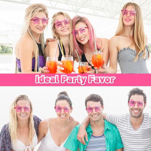 10/20/30/40 Pack Star Sunglasses Rimless Transparent Pentagram Shaped Sunglasses Bulk Party Favor Glasses for Women (20, Yellow) in Kuwait