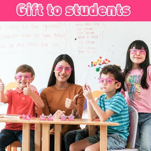 10/20/30/40 Pack Star Sunglasses Rimless Transparent Pentagram Shaped Sunglasses Bulk Party Favor Glasses for Women (20, Yellow) in Kuwait