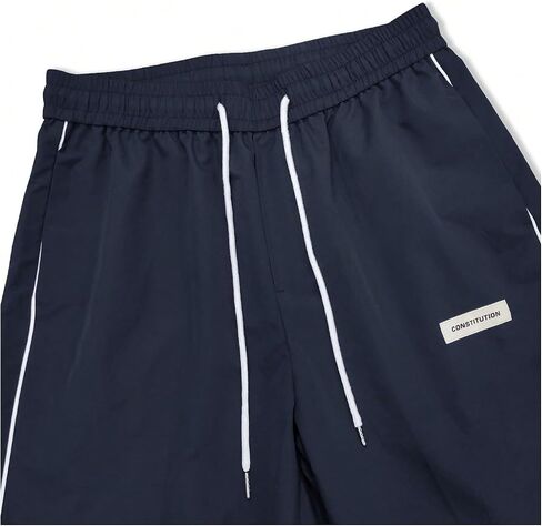 OYOANGLE Men's Letter Patched Drawstring Waisted Cargo Pants Seam Side Loose Fit Sports Joggers in Saudi Arabia