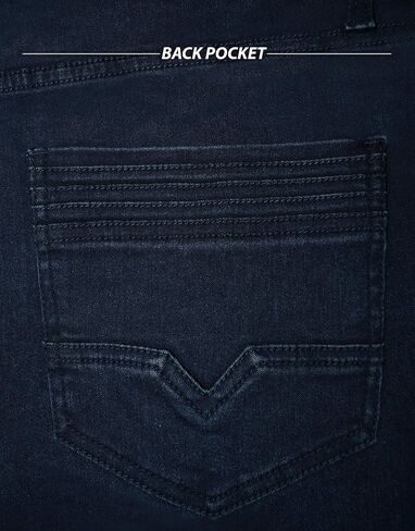 ETHANOL Mens Slim Hyper Stretch Motion Free Five Pockets Denim Pants in Kuwait
