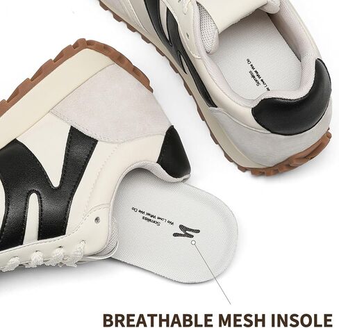 somiliss Wide Toe Sneakers for Women Breathable Fabric Leather Suede Upper Non-Slip PU TPR Outsole Walking Shoes Tennis Running Fashion Sneakers in Saudi Arabia