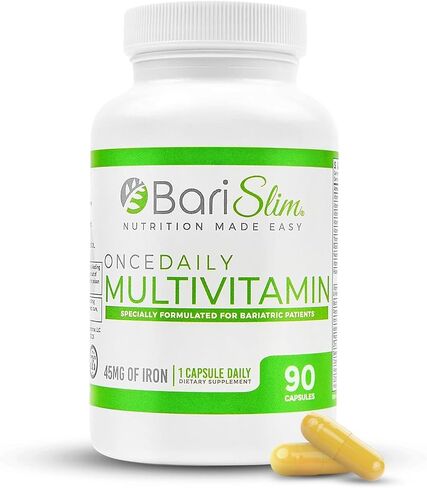 BariSlim Once Daily Bariatric Multivitamin Capsule - 45mg of Iron - Bariatric Vitamin & Supplement for Post Bariatric Surgery Including Gastric Bypass & Gastric Sleeve | 90 Day Supply in Kuwait
