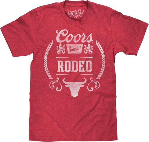 Tee Luv Men's Distressed Coors Banquet Beer Rodeo Bull Shirt in Kuwait