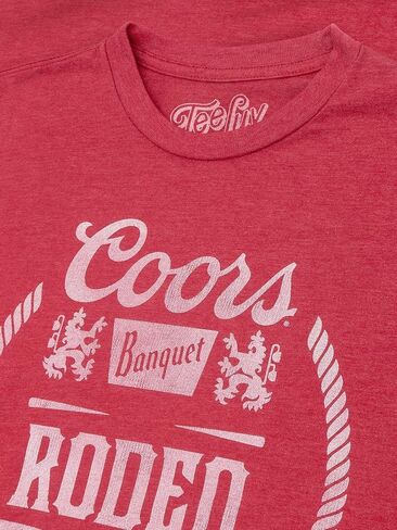 Tee Luv Men's Distressed Coors Banquet Beer Rodeo Bull Shirt in Kuwait