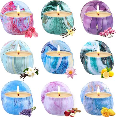9 Pack Candles for Home Scented Aromatherapy Candles Gifts Set for Women Soy Wax Long Lasting Jar Candles Bulk for Mom Wife Girlfriend Valentine Birthday Christmas Mother's Thanksgiving Day Present in Saudi Arabia