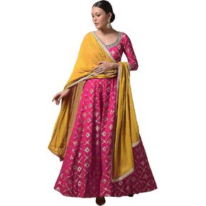 Elina fashion Indian Kurti for Womens With Dupatta | Art Silk Woven Readymade Kurtis Stitched Kurta For Women
