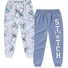Disney Minnie Mouse Lilo and Stitch Girls 2 Pack Pants for Toddlers and Big Kids