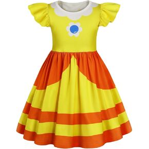 Princess Peach Rosalina Daisy Costume Dress for Girls Christmas Birthday Gift Cosplay Dresses
