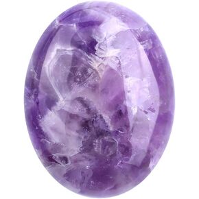 4.5cm/1.77" Polished Palm Stone Healing Crystals Natural Crystal - Oval Amethyst